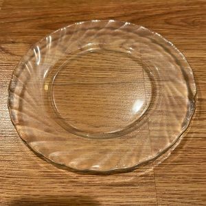 Vintage 1980s Arcoroc Clearbrook Plate Textured/Frosted Swirl - Dinnerware